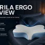 Derila Ergo Pillow Review — Memory Foam Orthopedic Pillow Derila Ergo orthopedic memory foam pillow on a bed, reviewed for deeper sleep, clearer mind, and better neck recovery